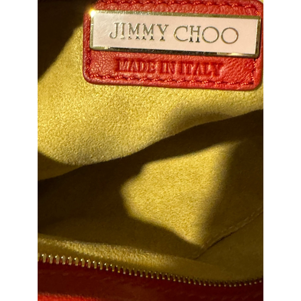 Jimmy Choo Tita Red Snakeskin Woven Fringe Crossbody/Clutch RARE - Picture 11 of 14